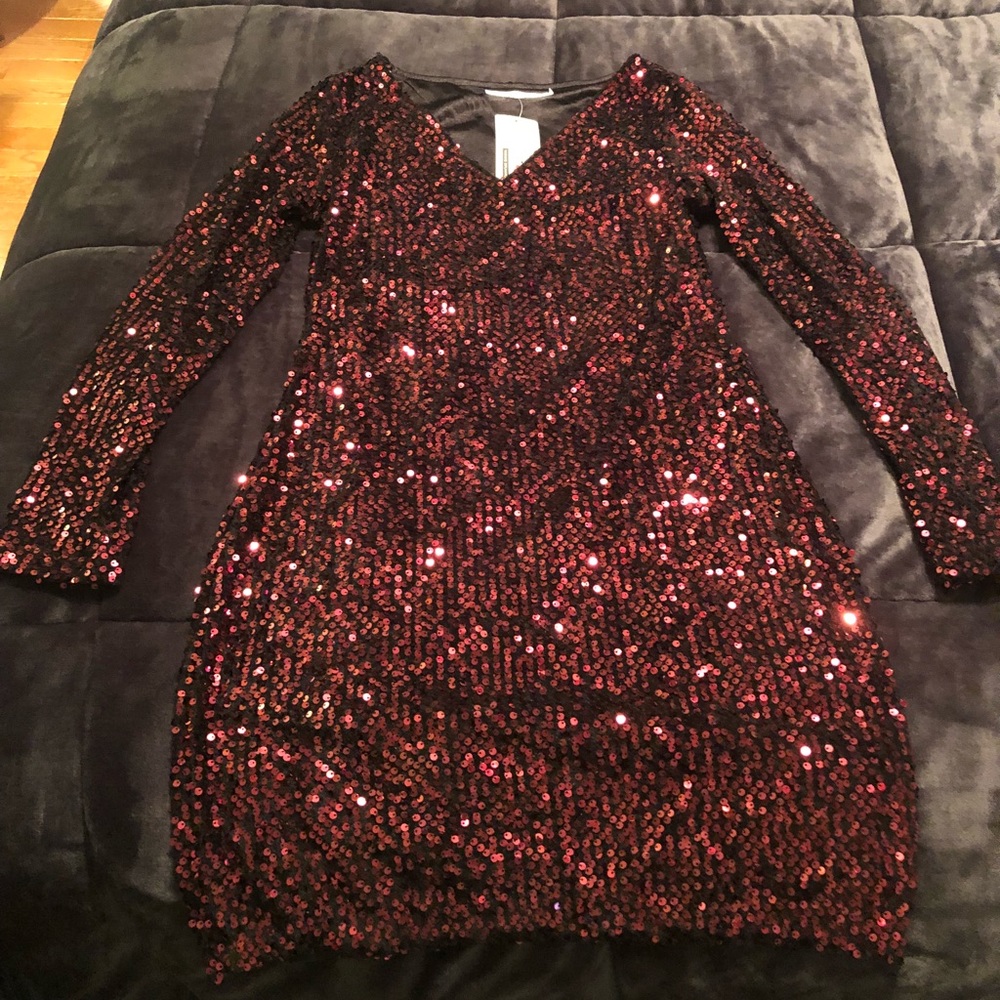 Red sequin dress